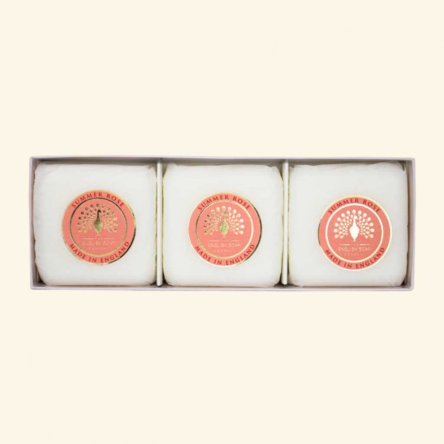 The English Soap Company Summer Rose -  3 x 100 g Hand Soap Gift Box